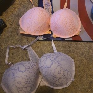 VS BRAS PURPLE AND PINK 38DDD